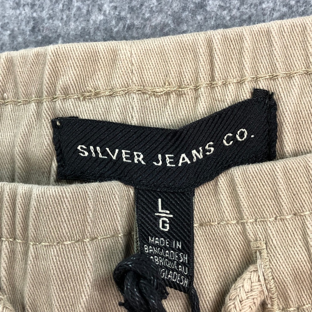 Silver Jeans Co Mens Bermuda Chino Shorts L Ashton Stretch Khaki NWT - Picture 3 of 13